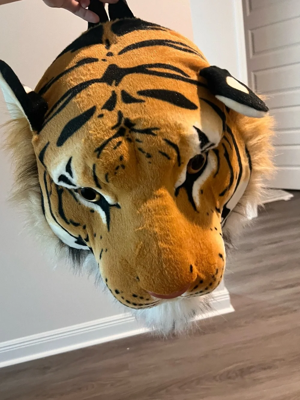 Adventure Planet Tiger Head Backpack - Tan and Black
